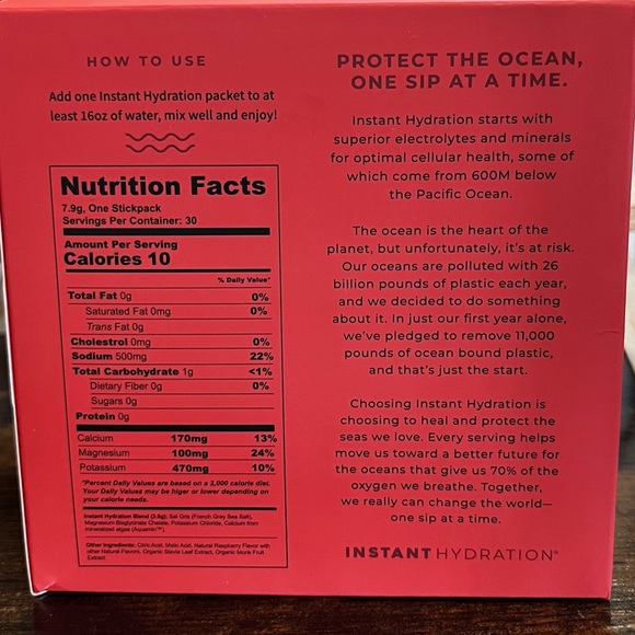 🆕 INSTANT HYDRATION Premium Electrolyte Drink Mix -Raspberry (30 per box) - Picture 5 of 11